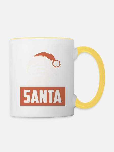 RETRO SANTA WEIHNACHTEN - Tasse zweifarbig - Weiß/Gelb