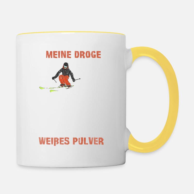Ski My Drug White Powder Après Ski Gift - Contrasting Mug - white/yellow