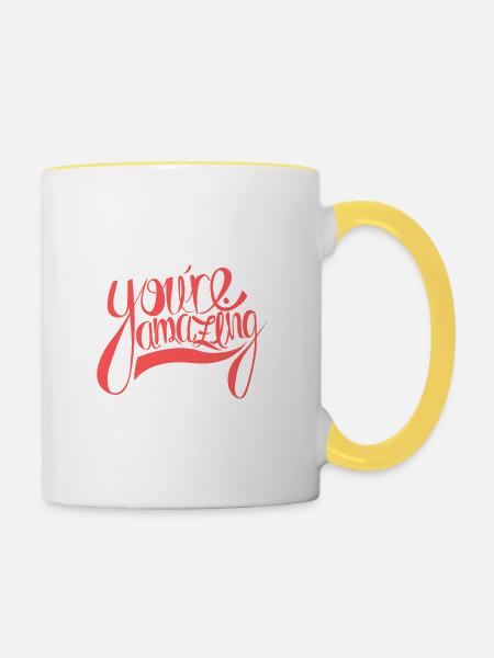 You are amazing - Tasse zweifarbig - Weiß/Gelb
