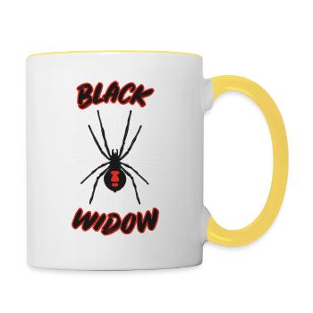 Black Widow Black Widow Poisonous spider species - Contrasting Mug - white/yellow - Right