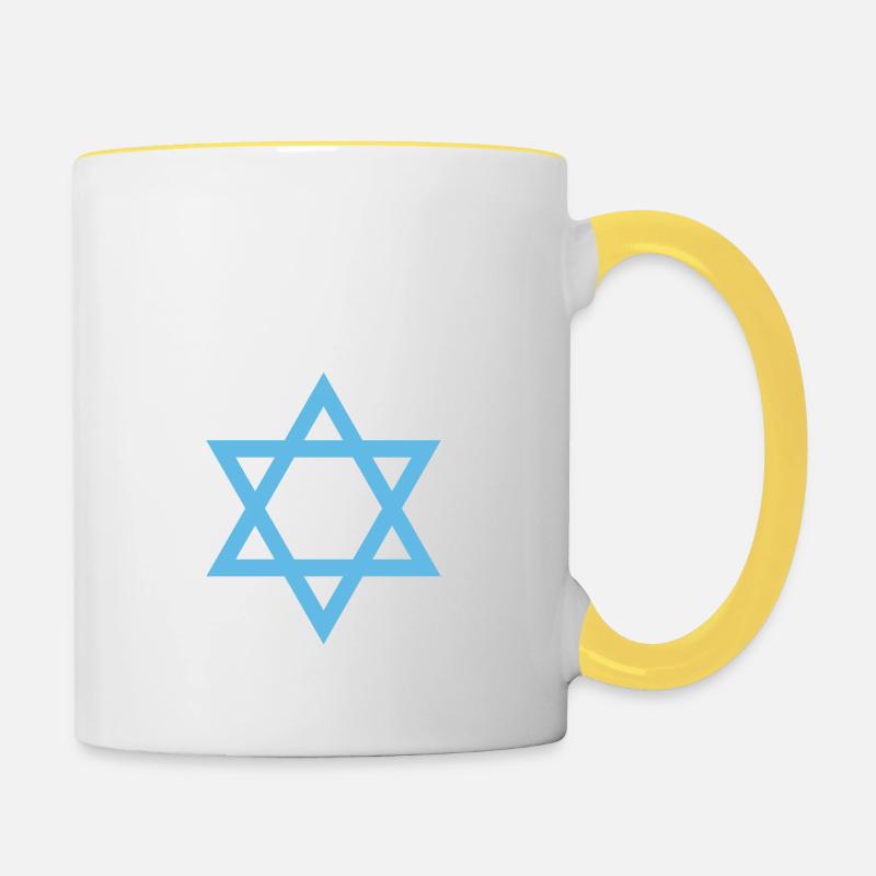Jerusalem Israel Davidstern - Tasse zweifarbig - Weiß/Gelb
