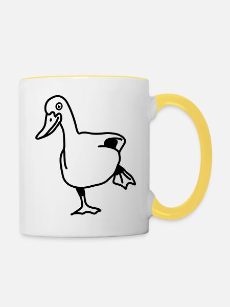 duck - Tasse zweifarbig - Weiß/Gelb