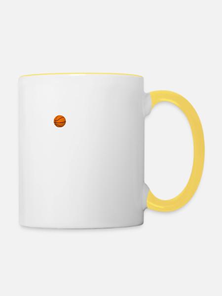 Basketball Coach Funny Basketball Coach Definition - Contrasting Mug - white/yellow