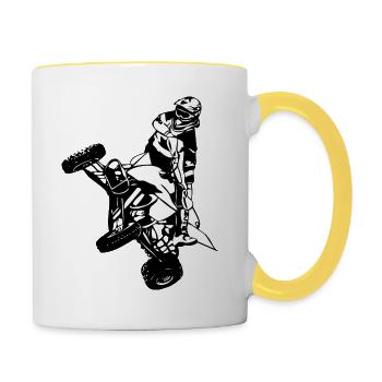 Quad Racer - Mug contrasté - blanc/jaune - Droite