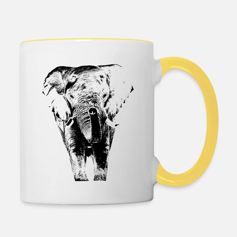 Elefant1 - Mug contrasté - blanc/jaune