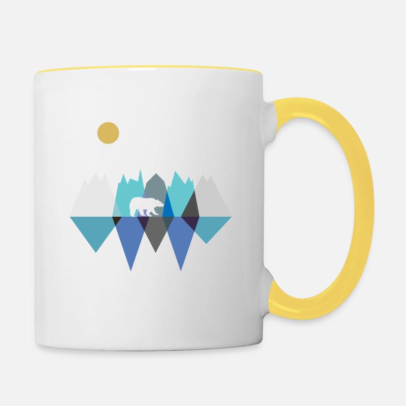 Eisbär - Tasse zweifarbig - Weiß/Gelb