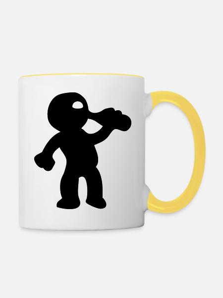 trinken - Tasse zweifarbig - Weiß/Gelb