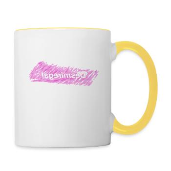 Desmiregal Trend Trendy cooles angesagtes Geschenk - Tasse zweifarbig - Weiß/Gelb - Rechts