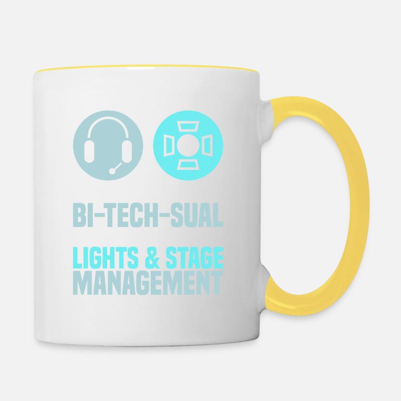 Lighting Technician Technician Theater Gift - Contrasting Mug - white/yellow