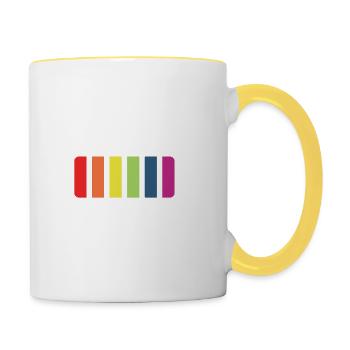 l'amour de la batterie gagne - Mug contrasté - blanc/jaune - Droite