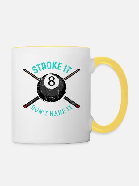 Billard - Tasse zweifarbig - Weiß/Gelb