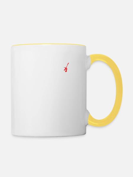 guitare - Mug contrasté - blanc/jaune