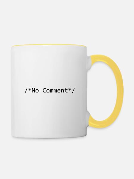 / * Kein Kommentar * / - Tasse zweifarbig - Weiß/Gelb