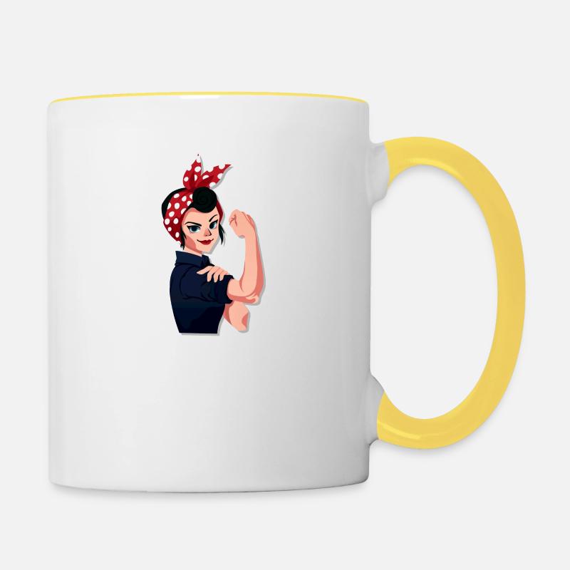On va s’en sortir ! - Mug contrasté - blanc/jaune