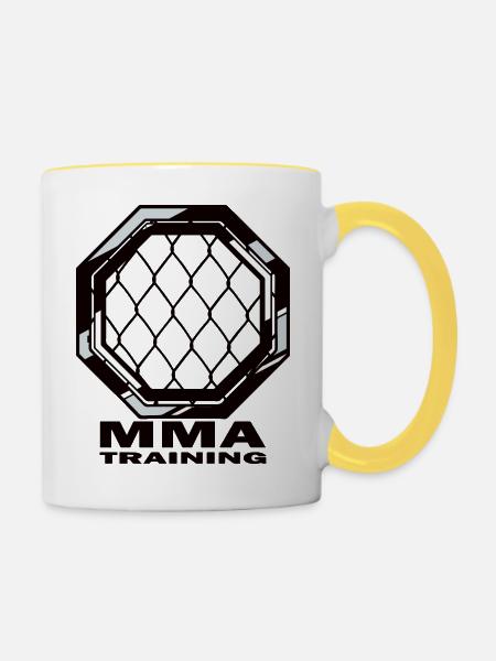 MMA - Tasse zweifarbig - Weiß/Gelb