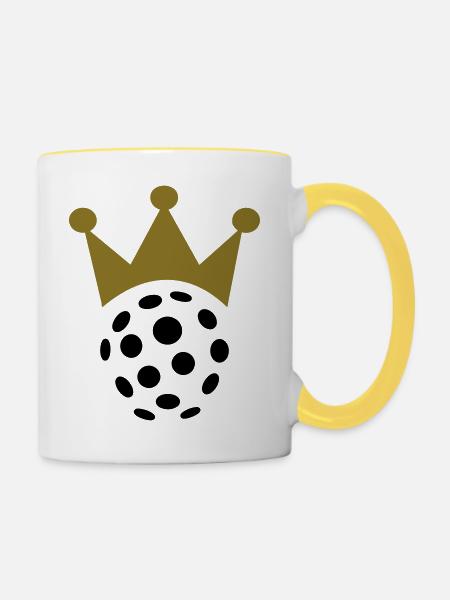 Floorball - Tasse zweifarbig - Weiß/Gelb