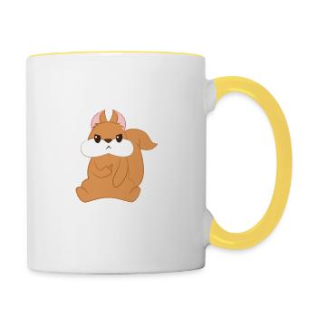 Eichhörnchen - Antisozial - Eichkätzchen - Tasse zweifarbig - Weiß/Gelb - Rechts