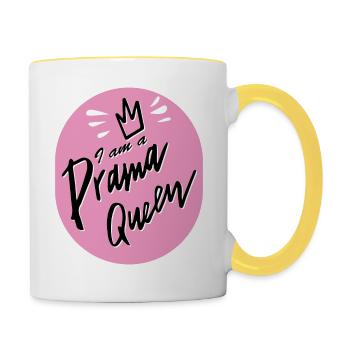 I am a drama queen - Contrasting Mug - white/yellow - Right