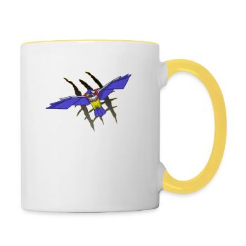 Robo Hawk robot Eagle Hawk - Contrasting Mug - white/yellow - Right