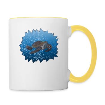 Robo Turtle Fantasy Robot - Contrasting Mug - white/yellow - Right