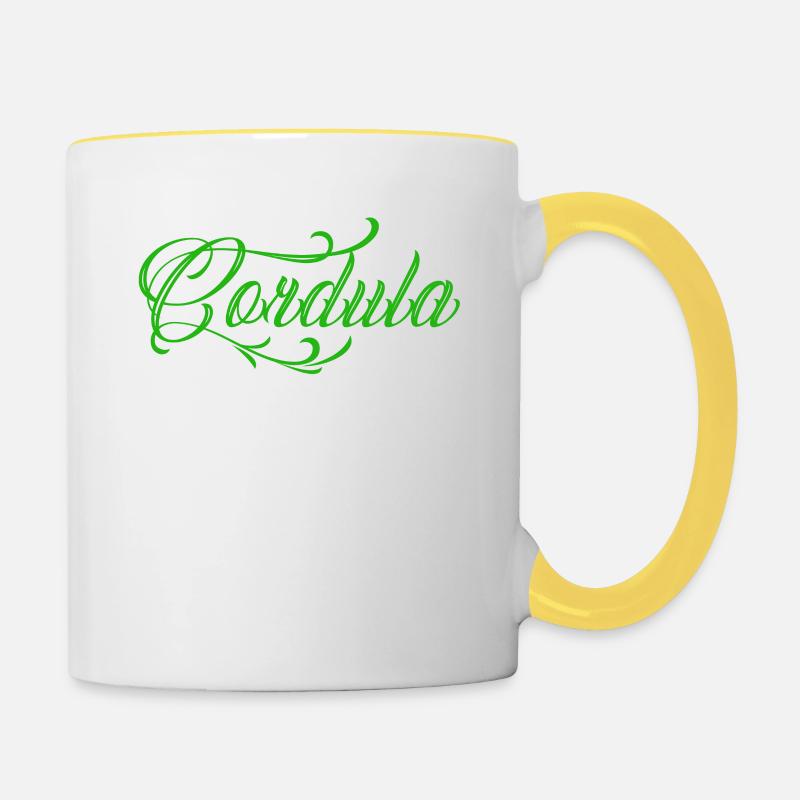 Cordula - I saw her dancing - Eberhard - Contrasting Mug - white/yellow