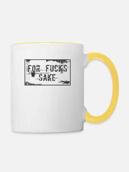 For Fuck’s Sake - Tasse zweifarbig - Weiß/Gelb