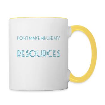 Personaler Geschenker Personal Manager - Mug contrasté - blanc/jaune - Droite