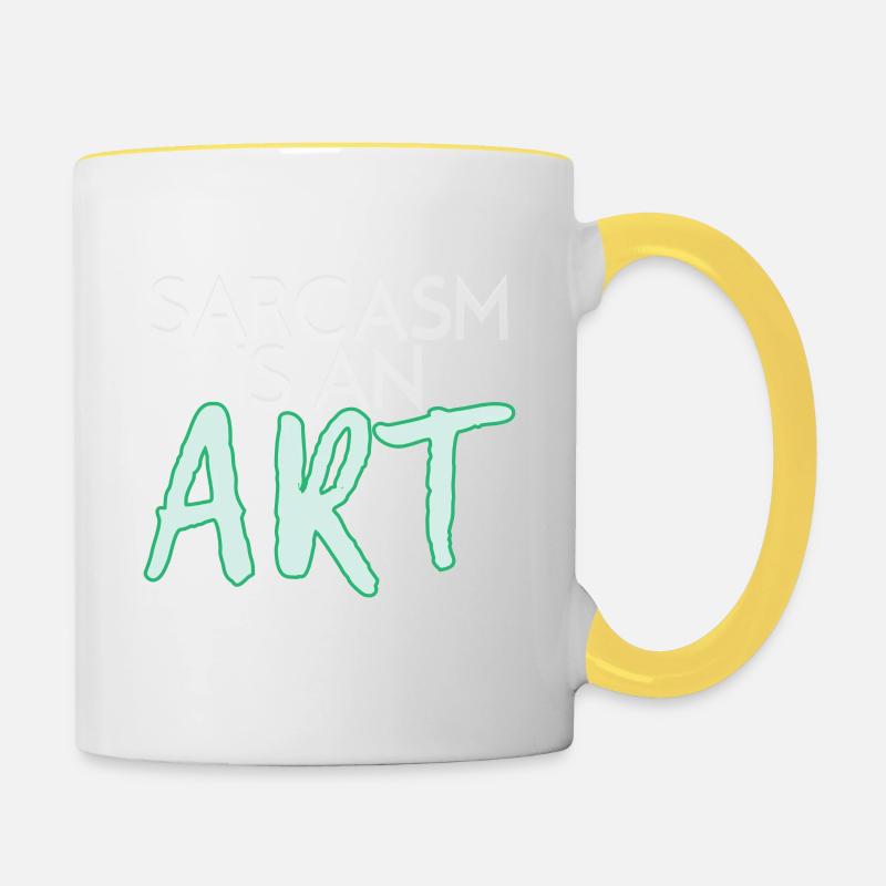 sarcasm - Contrasting Mug - white/yellow