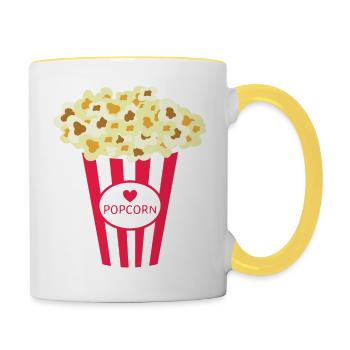 Pop corn - Mug contrasté - blanc/jaune - Droite
