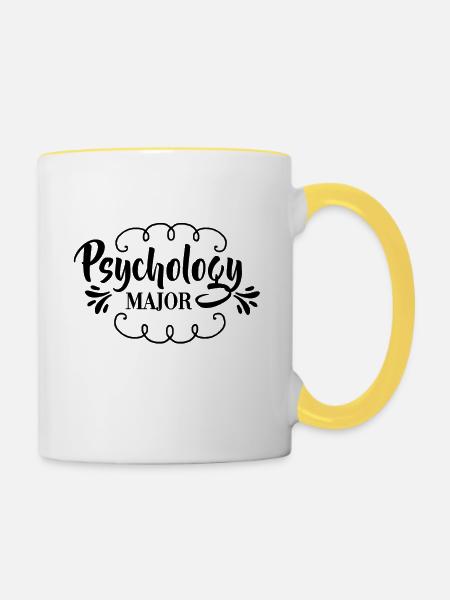Psychology Major - Tasse zweifarbig - Weiß/Gelb