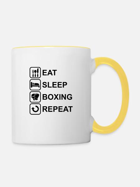 Boxsport - Tasse zweifarbig - Weiß/Gelb