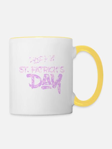 St Patricks Day - Tasse zweifarbig - Weiß/Gelb