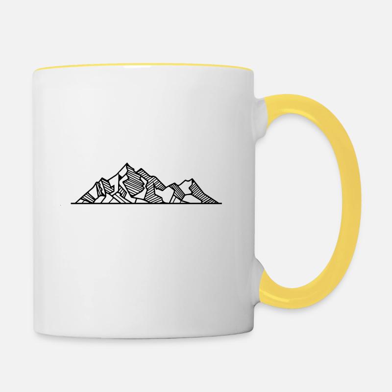 Mountains | mountains - Contrasting Mug - white/yellow