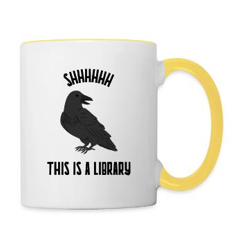 Shhhhhh This is a Library - Contrasting Mug - white/yellow - Right