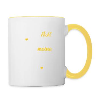 Freundinnen nicht ohne meine Mädels - Geschenk - Tasse zweifarbig - Weiß/Gelb - Rechts