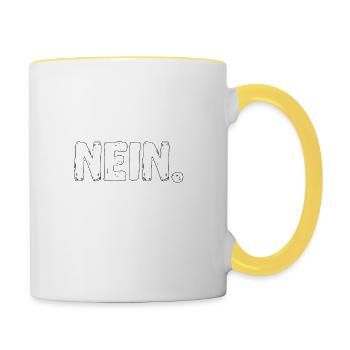 Nein - Tasse zweifarbig - Weiß/Gelb - Rechts