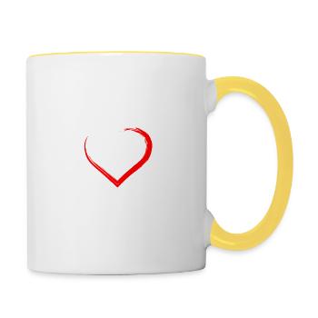 i love berlin ich liebe berlin - Tasse zweifarbig - Weiß/Gelb - Rechts