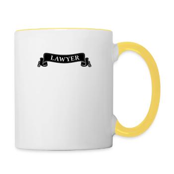 Lawyer Lawyer Definition Judge Jura Gift - Contrasting Mug - white/yellow - Right