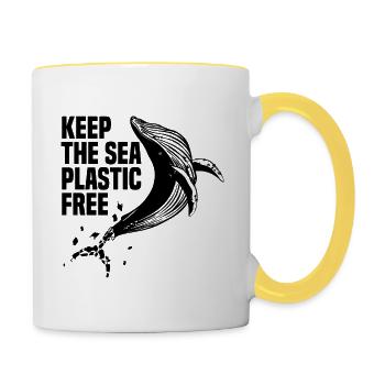 Pollution Protection de l’environnement Changement climatique - Mug contrasté - blanc/jaune - Droite