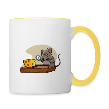 Détective Mouse Trap graphic For Little - Mug contrasté - blanc/jaune - Droite