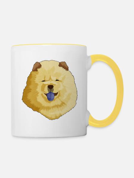 Chow Chow - Tasse zweifarbig - Weiß/Gelb