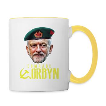 Jeremy Corbyn TShirt Communist Corbyn Brexit - Contrasting Mug - white/yellow - Right
