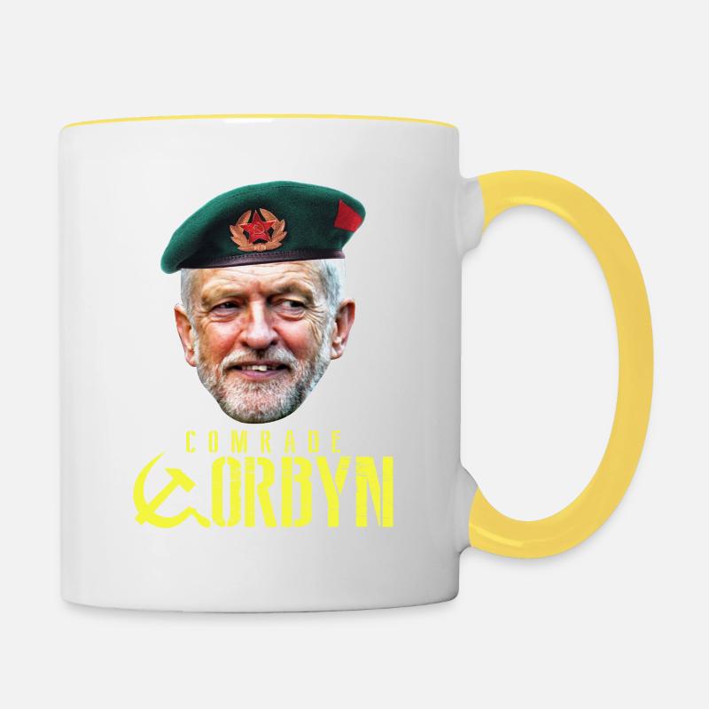 Jeremy Corbyn TShirt Communiste Corbyn Brexit - Mug contrasté - blanc/jaune