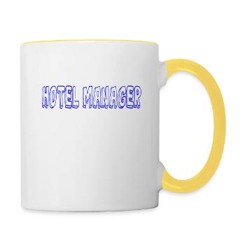 Hotel-Manager, weil superhero keine offizielle Ber - Tasse zweifarbig - Weiß/Gelb - Rechts