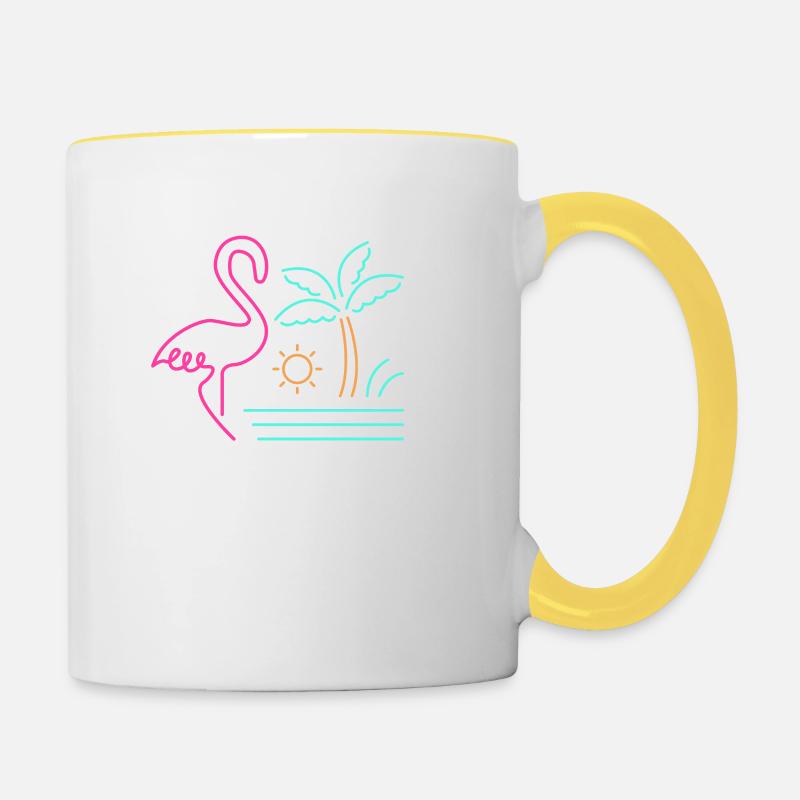 flamingo - Contrasting Mug - white/yellow