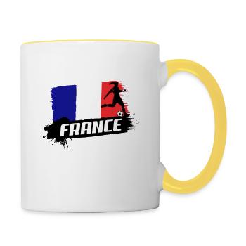  France 2019 Football Féminin - Mug contrasté - blanc/jaune - Droite