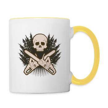 Forestry Wood Lumberjack Forester Forest Forester - Contrasting Mug - white/yellow - Right