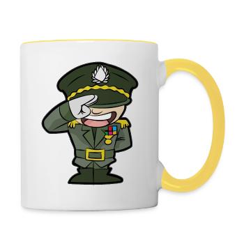 Armee General Feldwebel Offizier Funker Grenadier - Tasse zweifarbig - Weiß/Gelb - Rechts