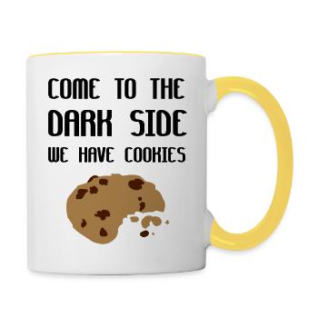 Come To The Dark Side We Have Cookies - Contrasting Mug - white/yellow - Right