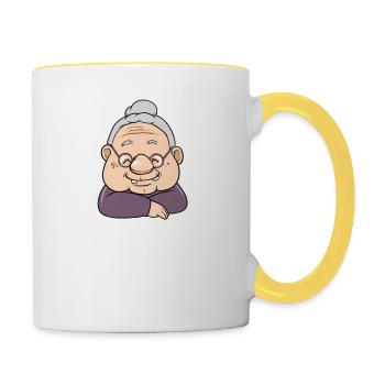 Grand-mère grand-mère grand-mère grand-mère grand-mère maman - Mug contrasté - blanc/jaune - Droite
